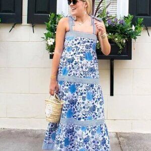 Blue Floral Maxi Dress